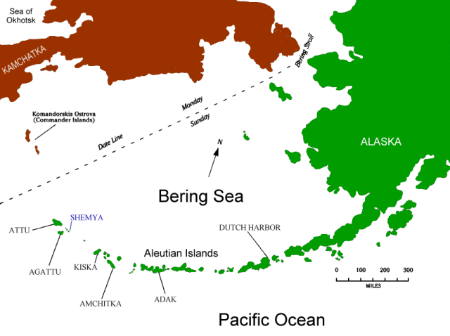 Map of the Aleutian Islands