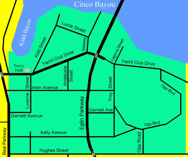 Map of Cinco Bayou, Florida